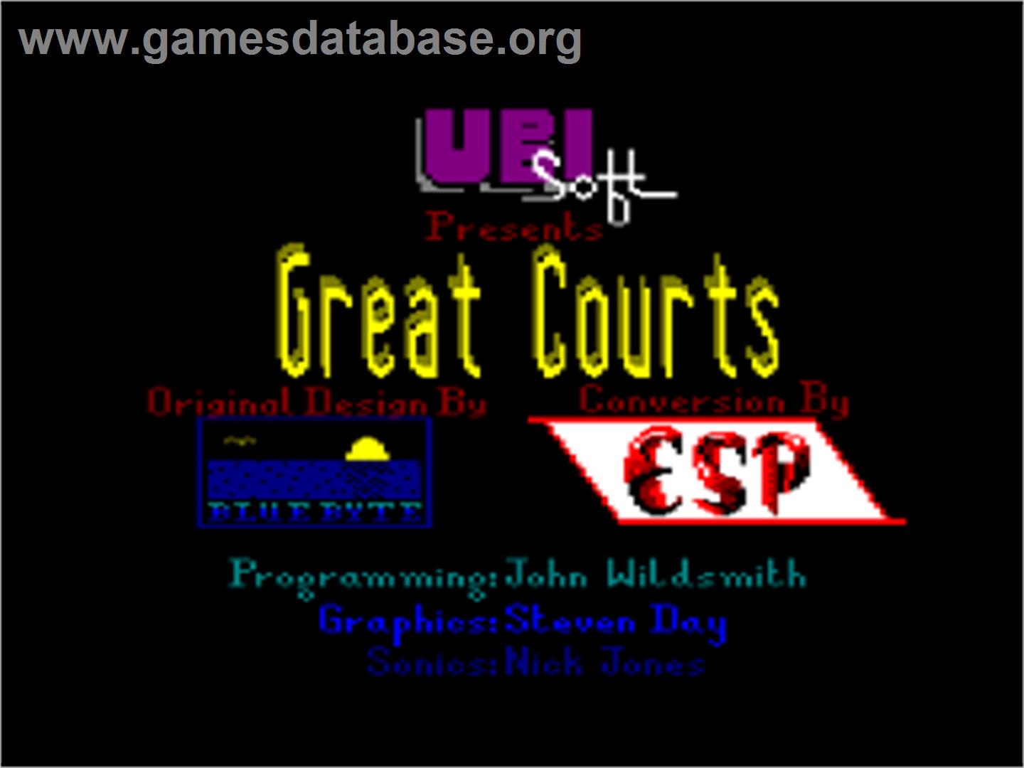 Great Courts - Amstrad CPC - Artwork - Title Screen