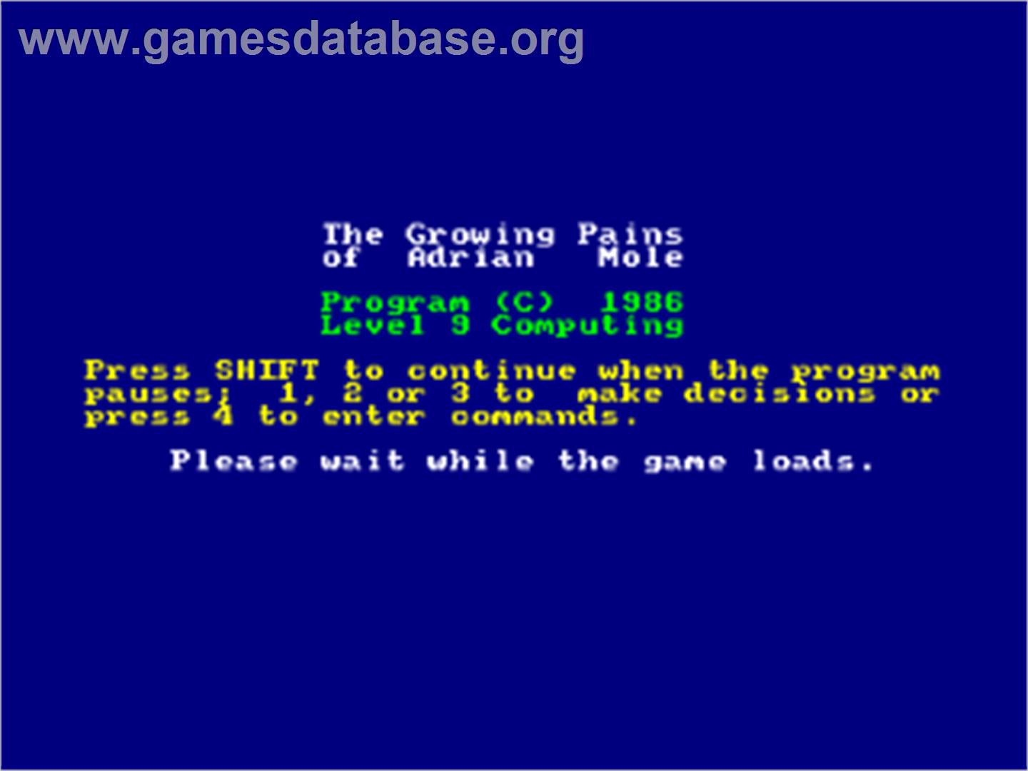 Growing Pains Of Adrian Mole, The - Amstrad CPC - Artwork - Title Screen