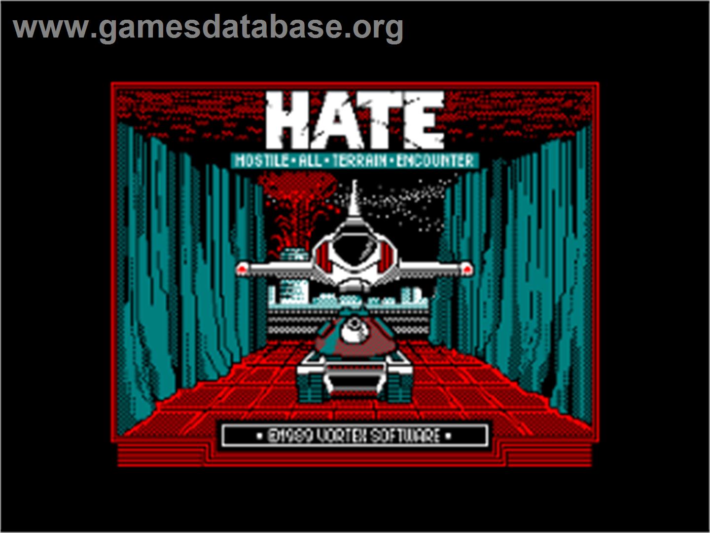 HATE: Hostile All Terrain Encounter - Amstrad CPC - Artwork - Title Screen