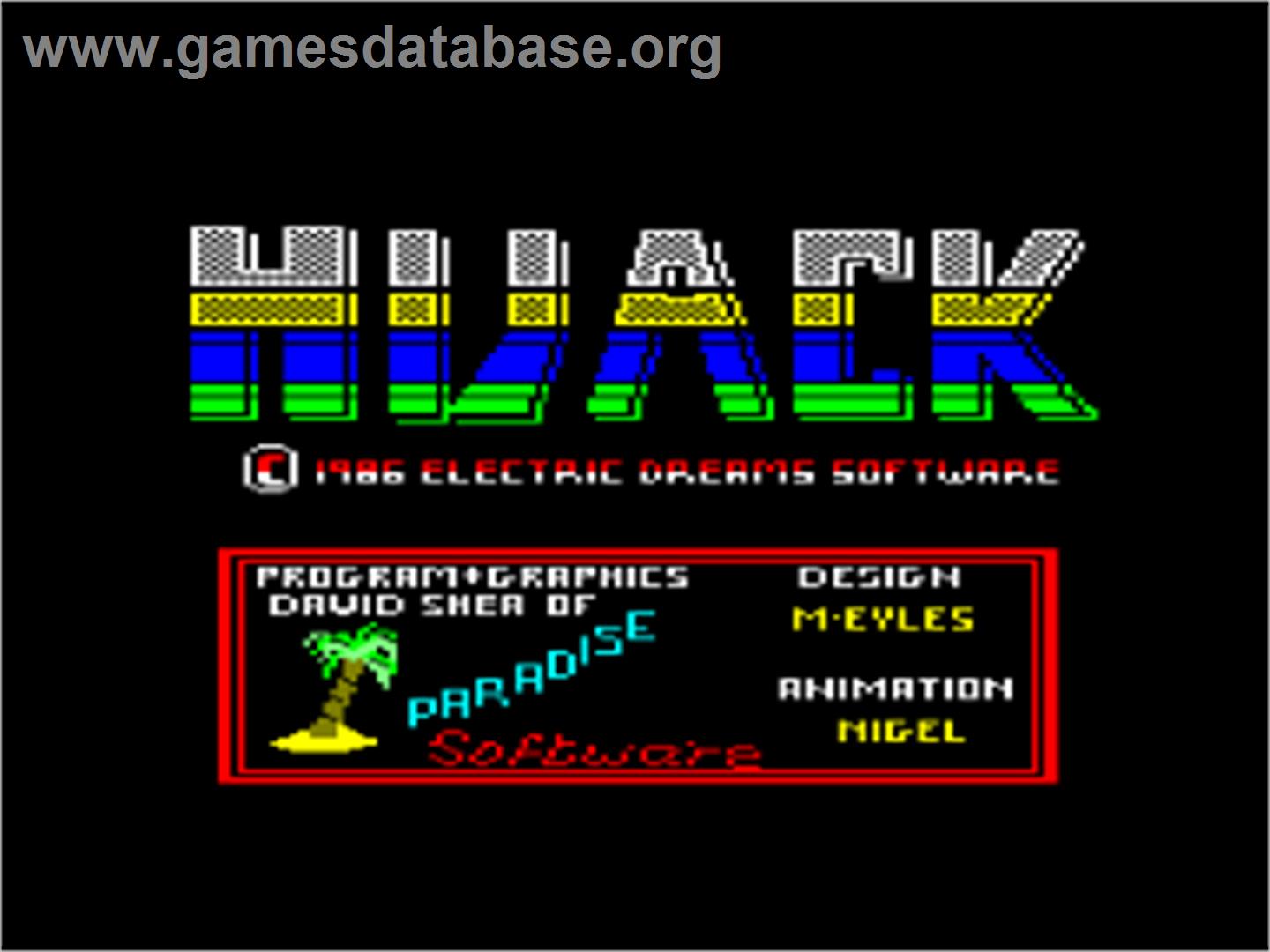 Hijack - Amstrad CPC - Artwork - Title Screen