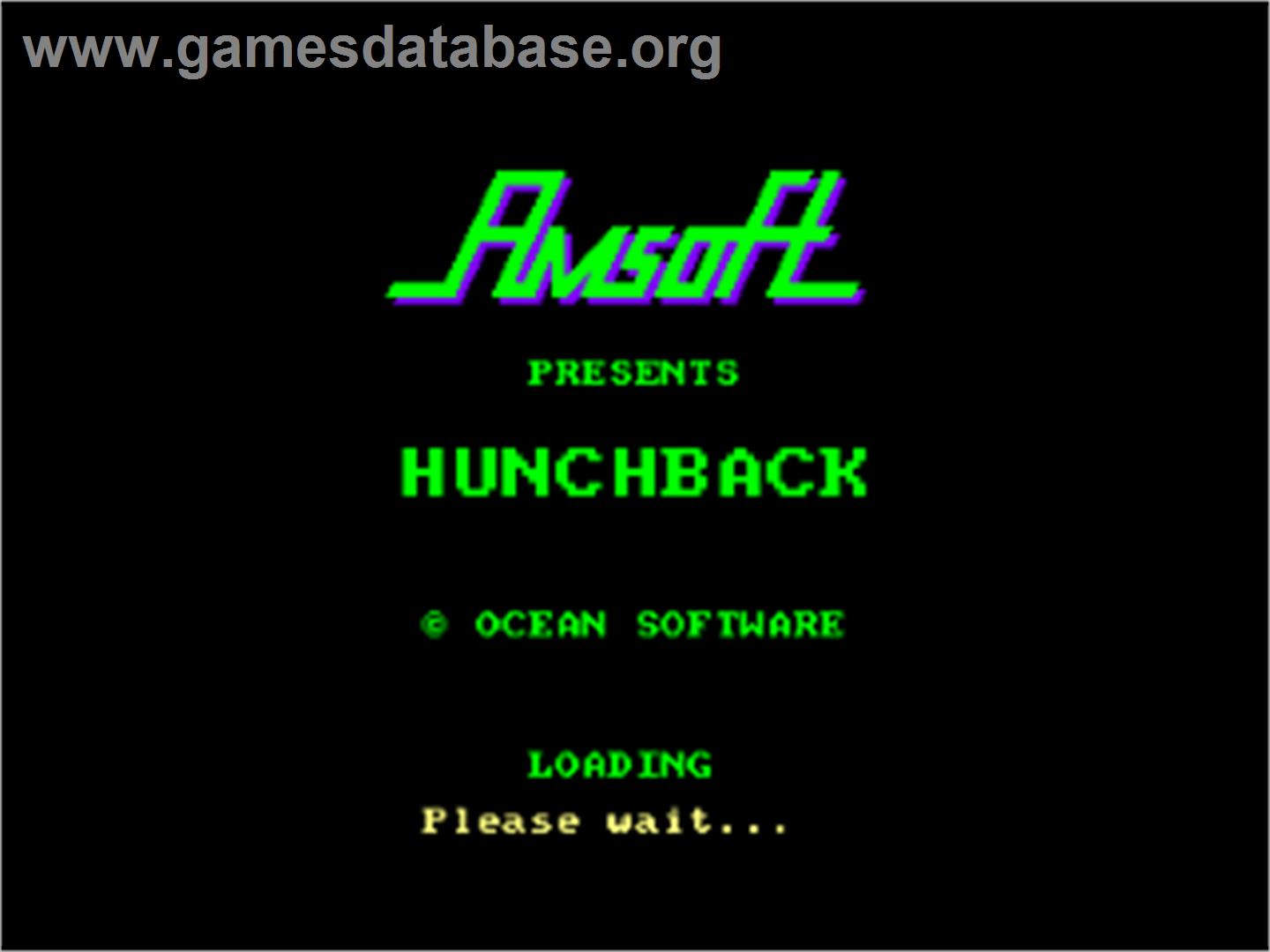 Hunchback - Amstrad CPC - Artwork - Title Screen
