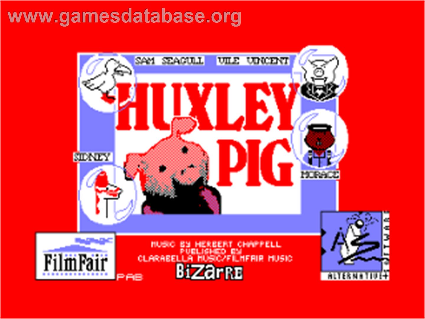 Huxley Pig - Amstrad CPC - Artwork - Title Screen