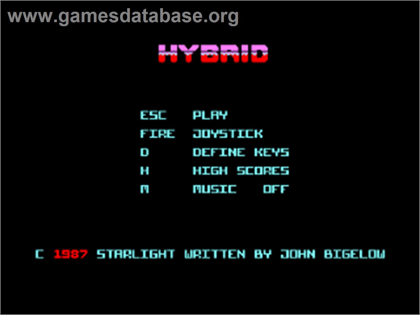 Hybrid - Amstrad CPC - Artwork - Title Screen