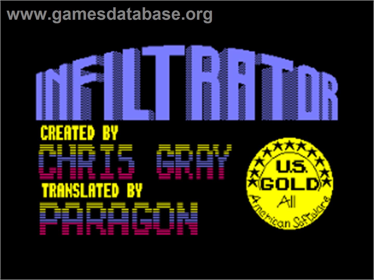 Infiltrator - Amstrad CPC - Artwork - Title Screen