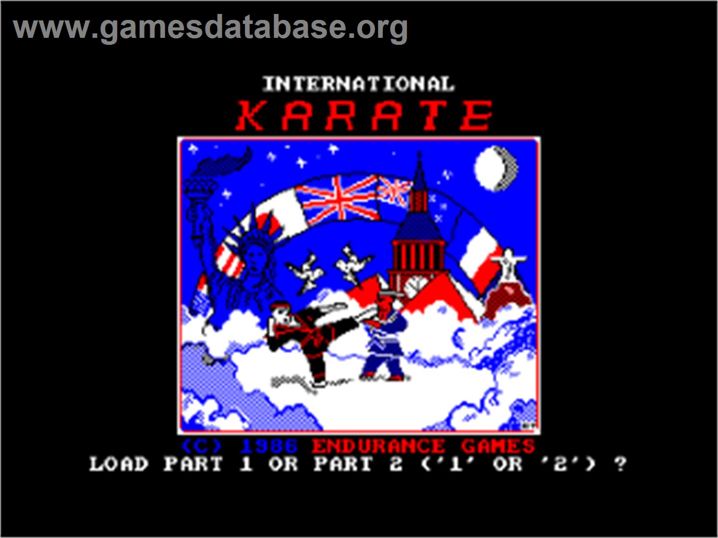 International Karate - Amstrad CPC - Artwork - Title Screen