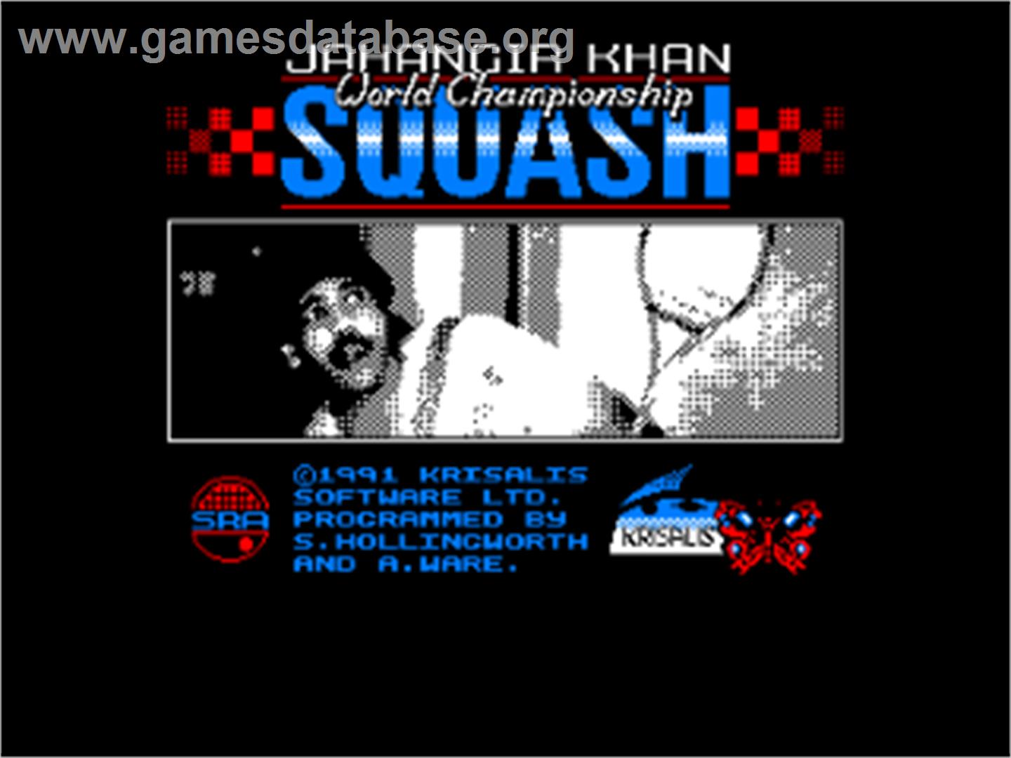 Jahangir Khan's World Championship Squash - Amstrad CPC - Artwork - Title Screen