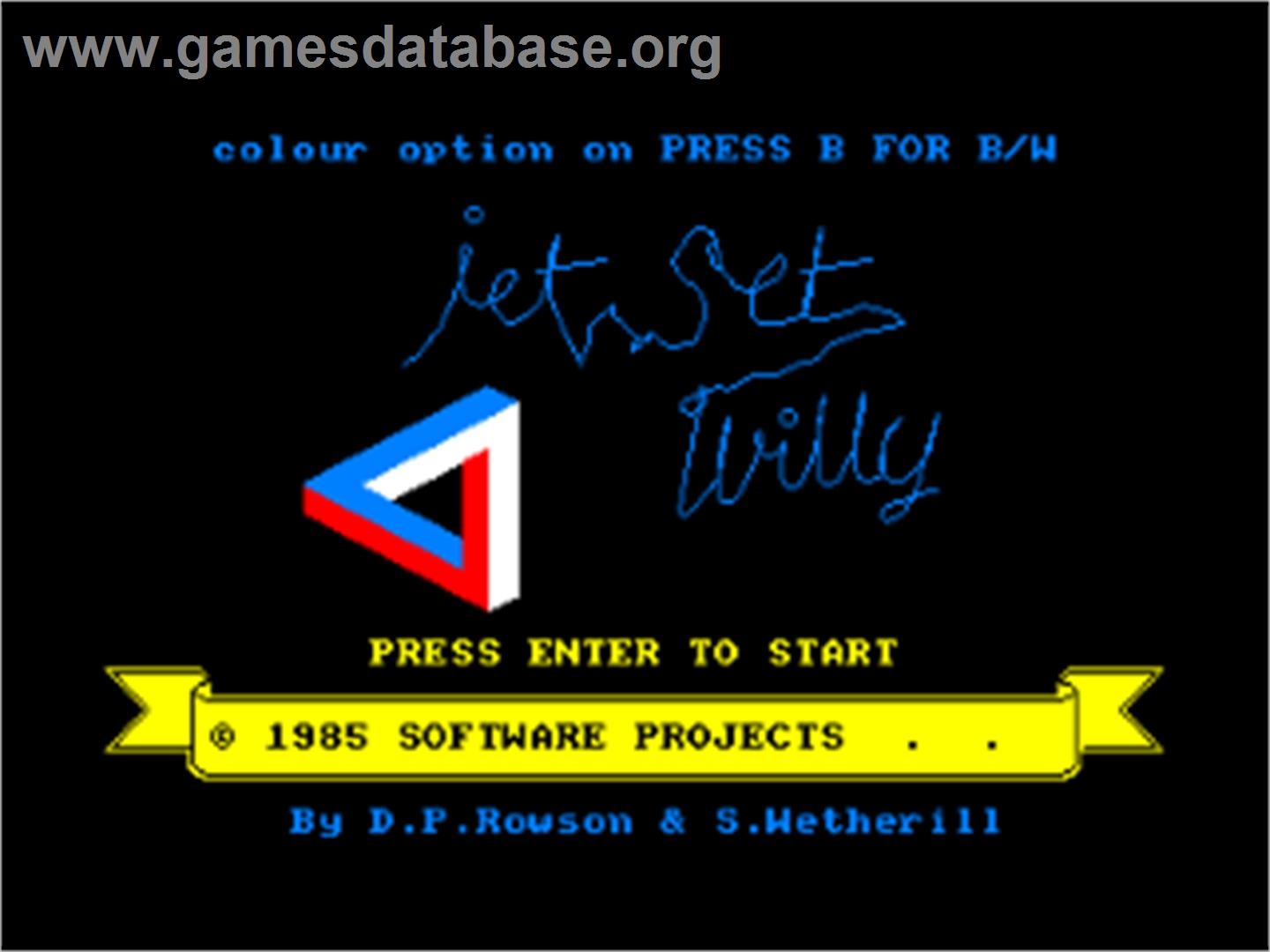 Jet Set Willy - Amstrad CPC - Artwork - Title Screen