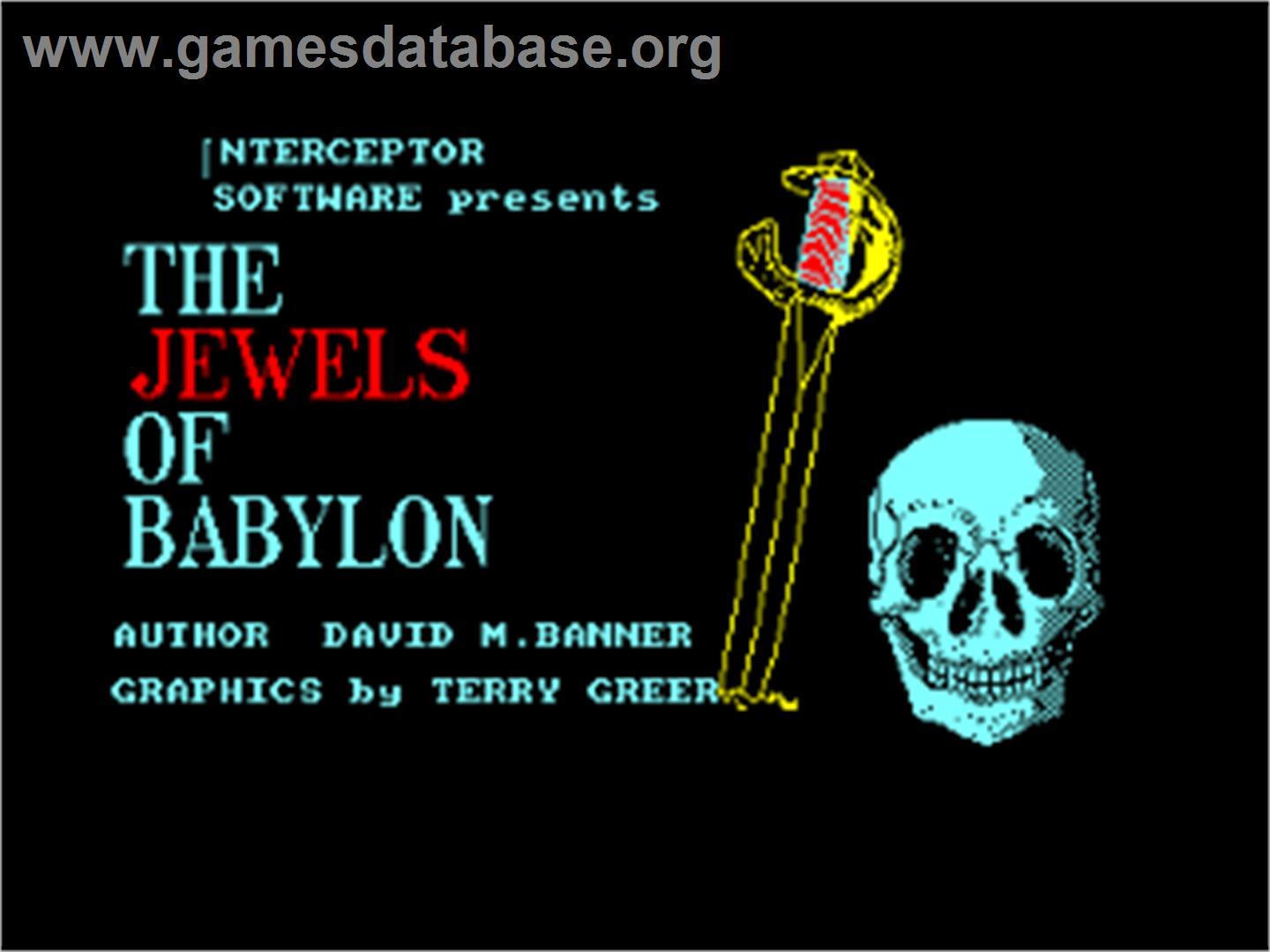 Jewels Of Babylon - Amstrad CPC - Artwork - Title Screen