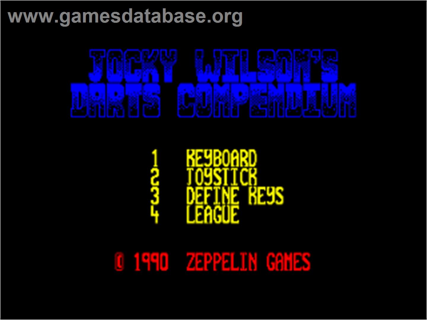 Jocky Wilson's Compendium of Darts - Amstrad CPC - Artwork - Title Screen