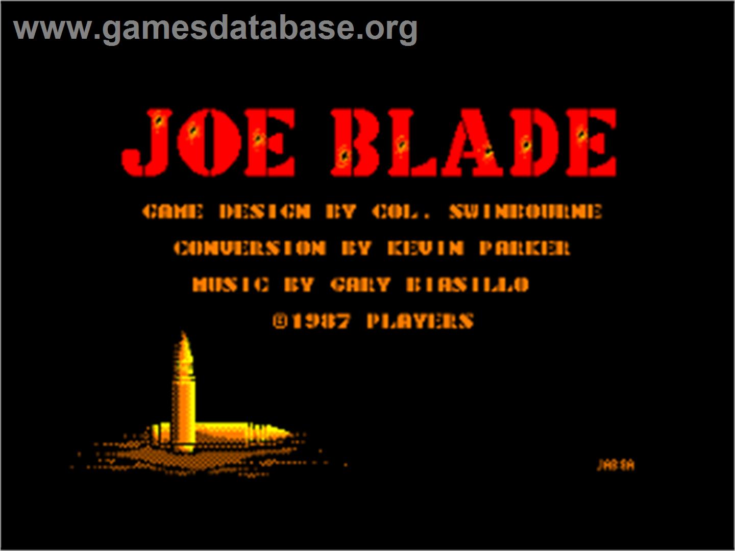 Joe Blade - Amstrad CPC - Artwork - Title Screen