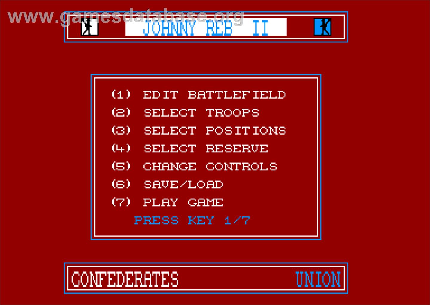 Johnny Reb 2 - Amstrad CPC - Artwork - Title Screen