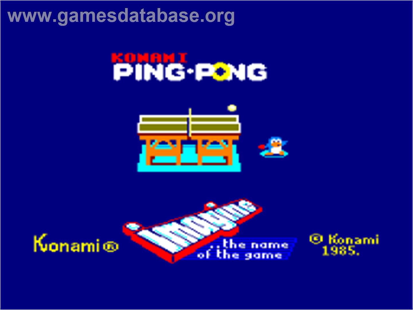 Konami's Ping Pong - Amstrad CPC - Artwork - Title Screen