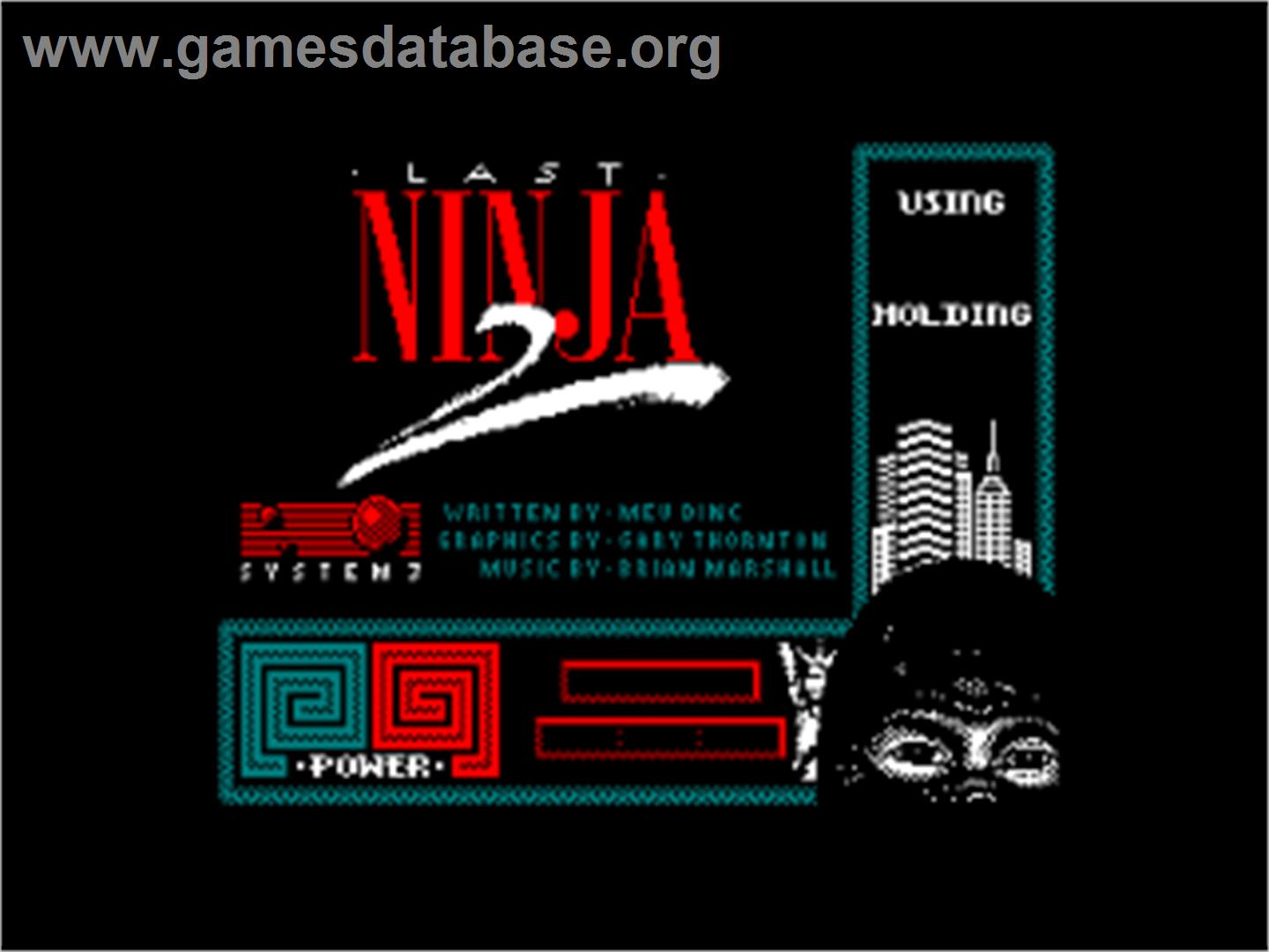 Last Ninja 2 - Amstrad CPC - Artwork - Title Screen