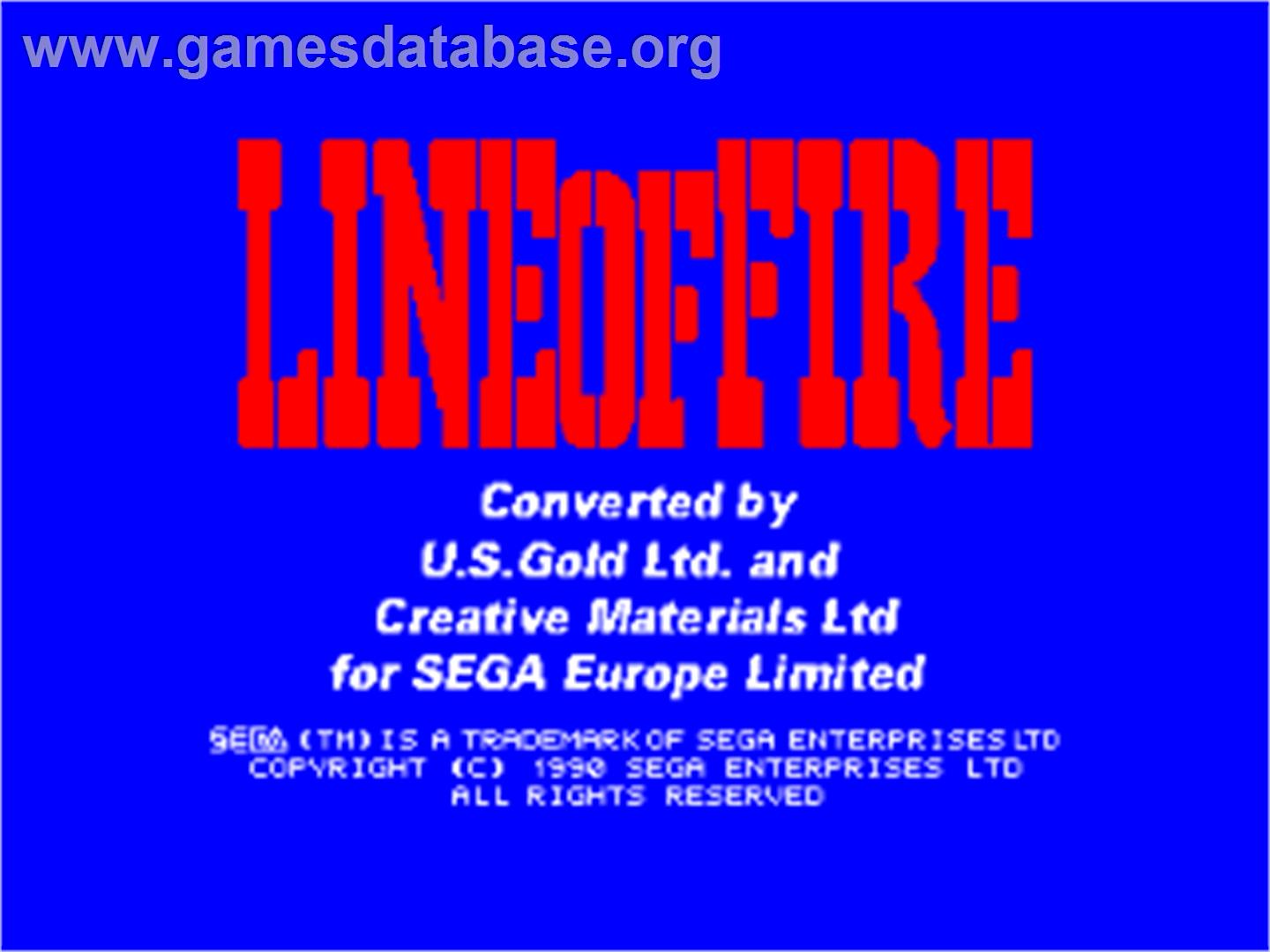 Line Of Fire - Amstrad CPC - Artwork - Title Screen