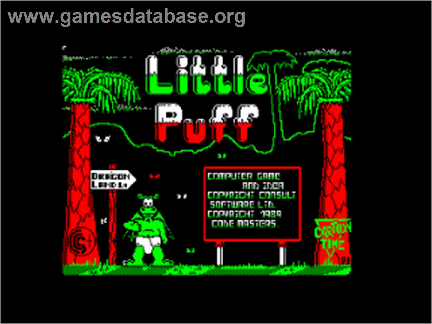 Little Puff in Dragonland - Amstrad CPC - Artwork - Title Screen