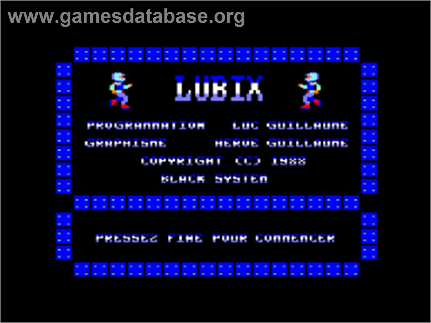 Lubix - Amstrad CPC - Artwork - Title Screen