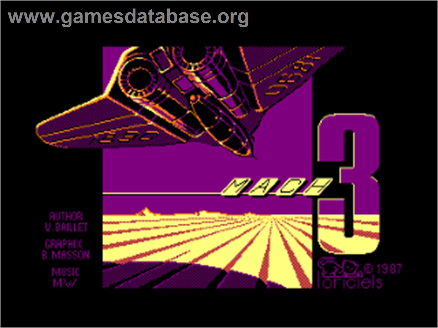 Mach 3 - Amstrad CPC - Artwork - Title Screen