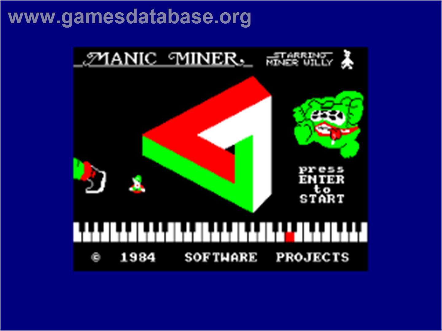 Manic Miner - Amstrad CPC - Artwork - Title Screen