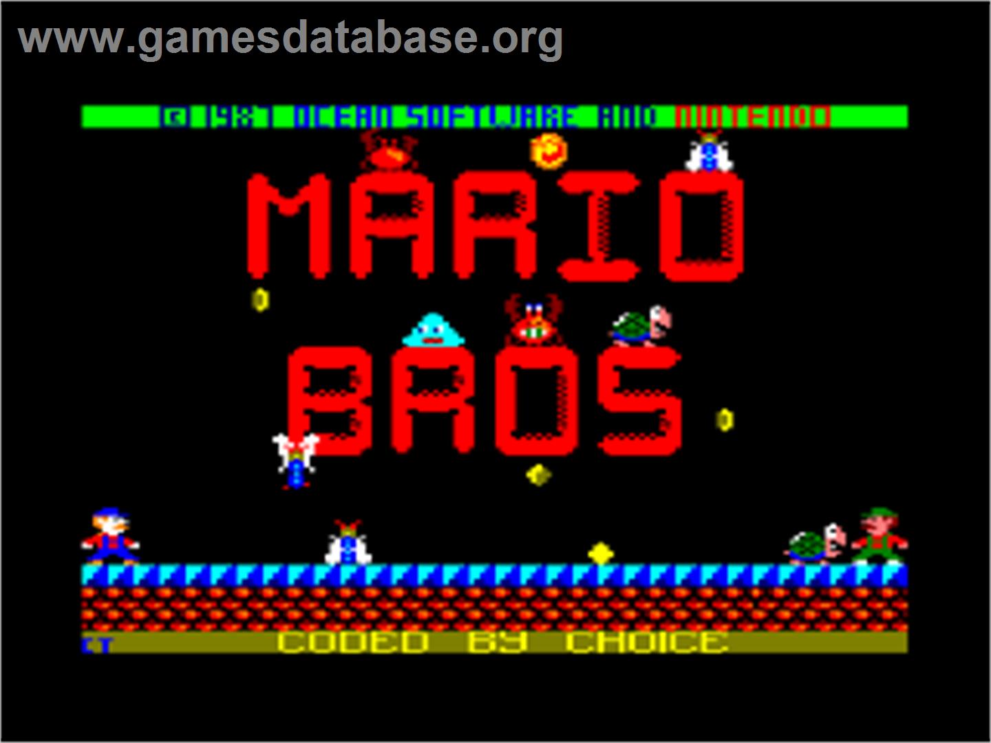 Mario Bros. - Amstrad CPC - Artwork - Title Screen