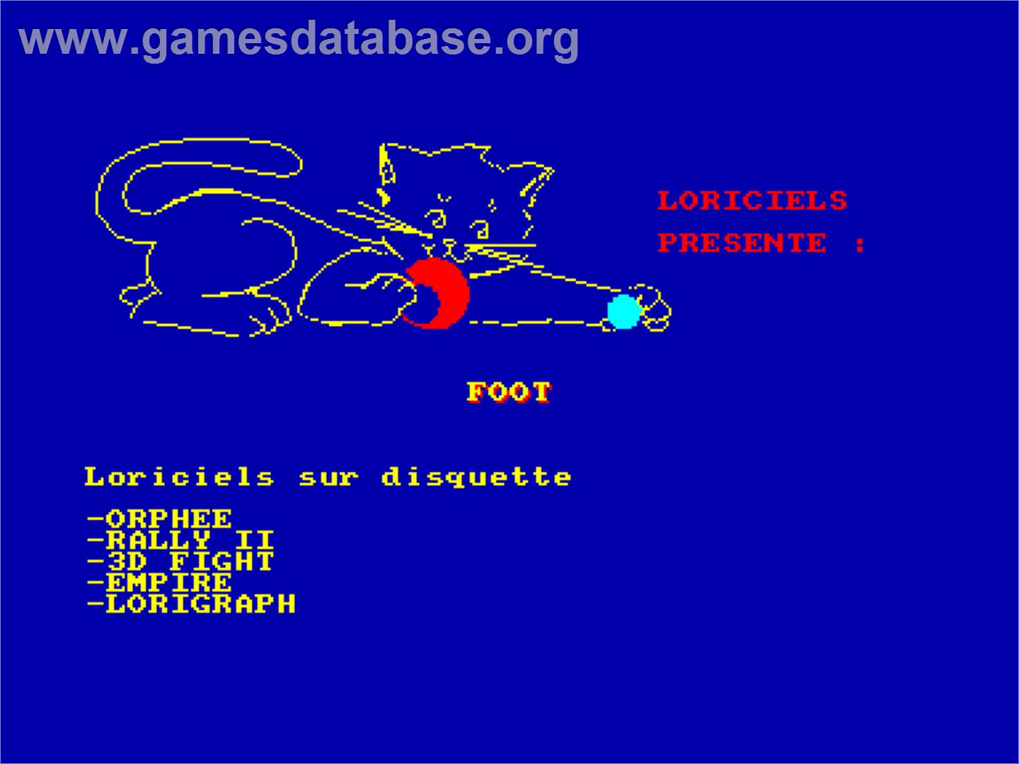 Marius Trésor Foot - Amstrad CPC - Artwork - Title Screen