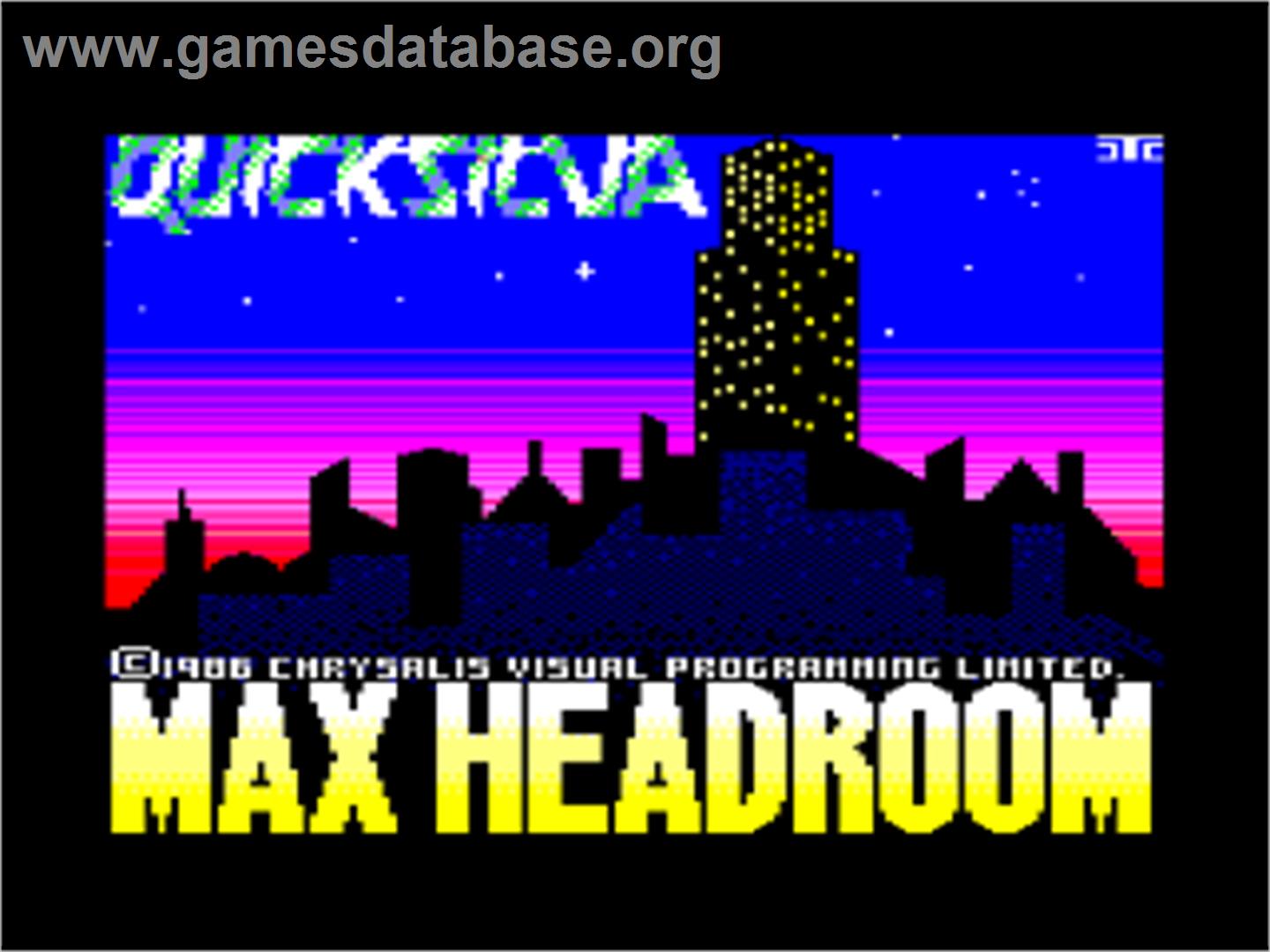 Max Headroom - Amstrad CPC - Artwork - Title Screen
