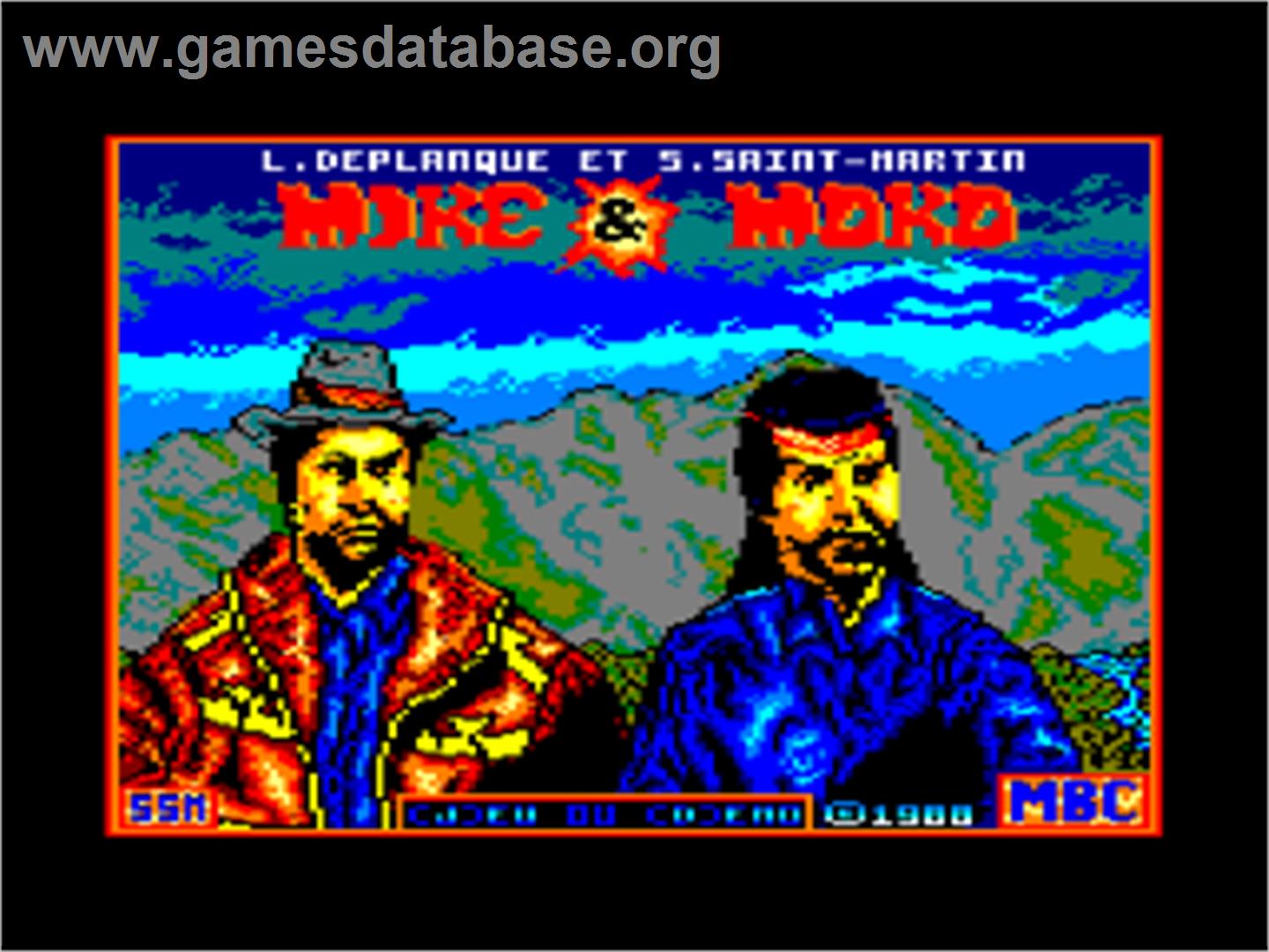 Mike And Moko - Amstrad CPC - Artwork - Title Screen
