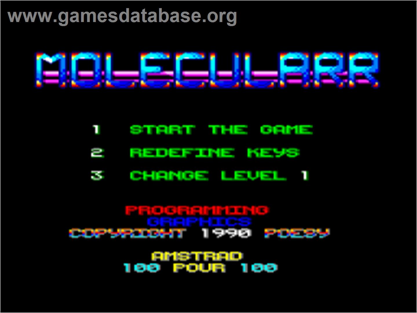 Molecularr - Amstrad CPC - Artwork - Title Screen