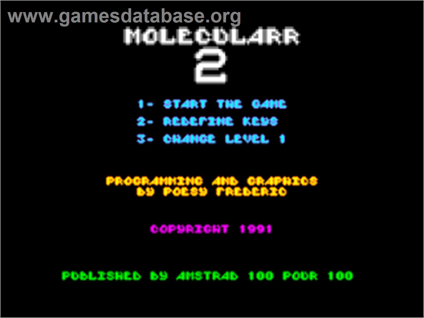 Molecularr 2 - Amstrad CPC - Artwork - Title Screen