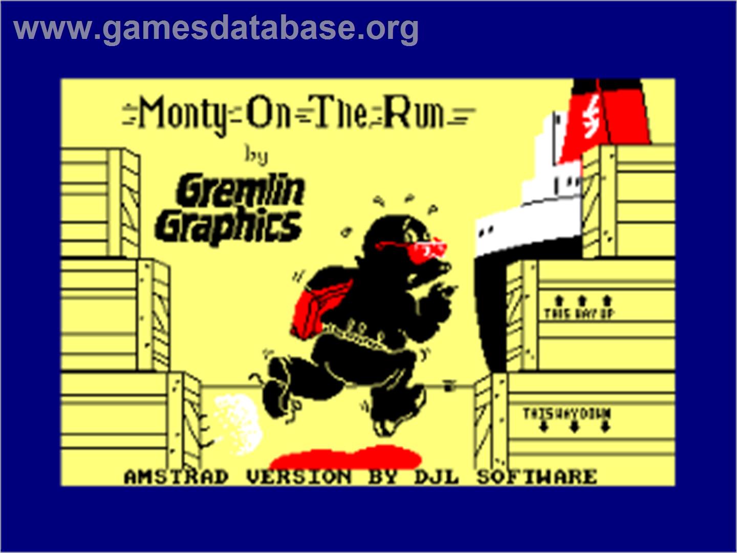 Monty on the Run - Amstrad CPC - Artwork - Title Screen