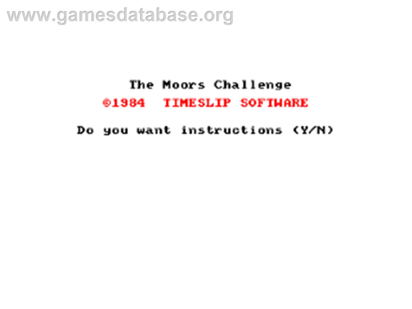Moors Challenge, The - Amstrad CPC - Artwork - Title Screen