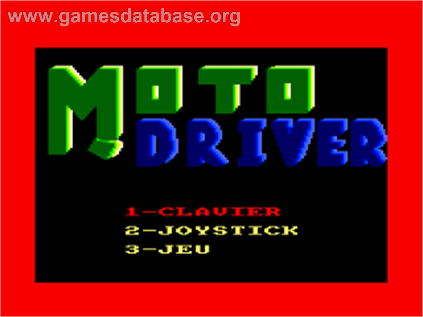 Moto Driver - Amstrad CPC - Artwork - Title Screen