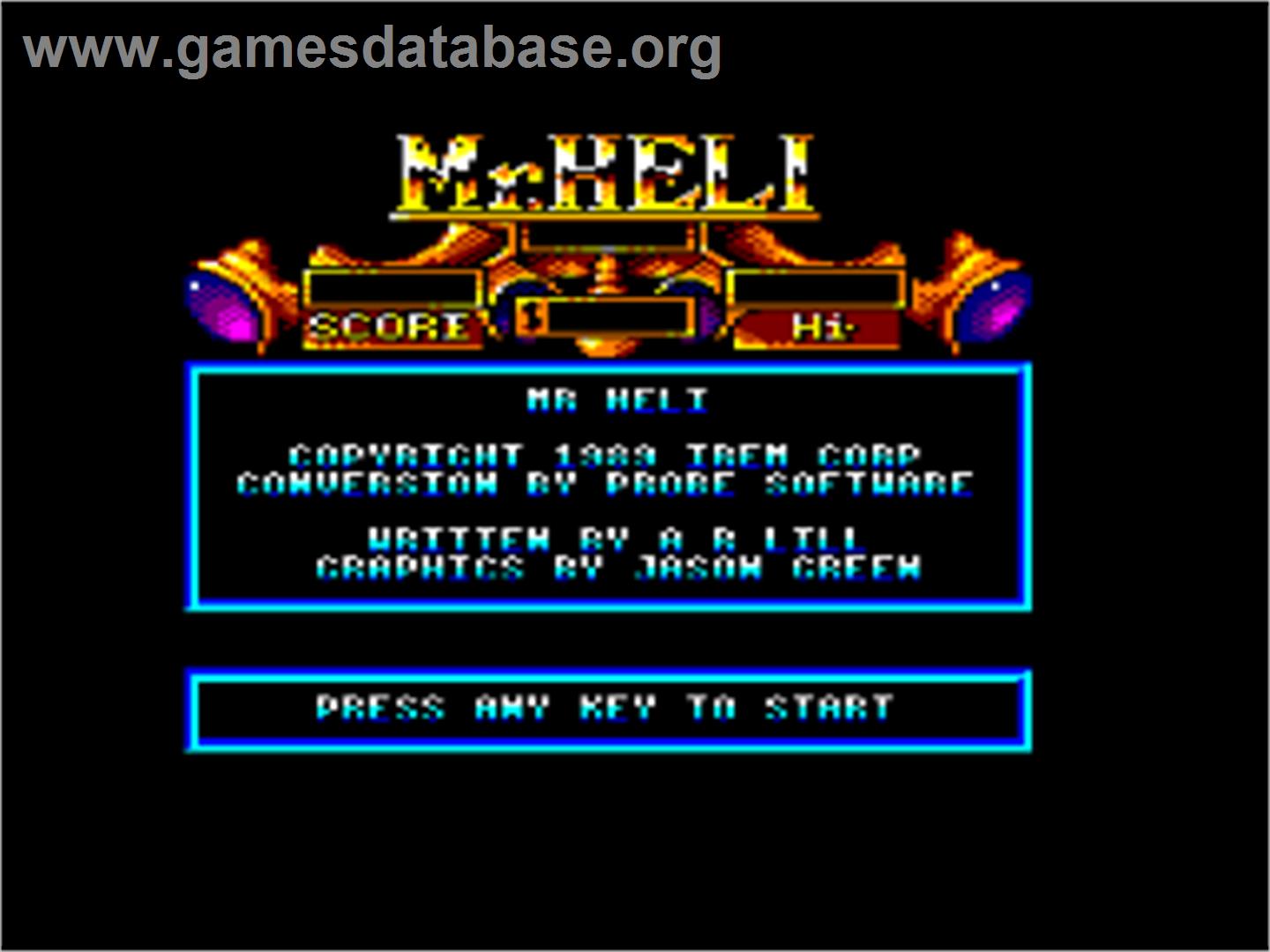 Mr. Heli - Amstrad CPC - Artwork - Title Screen