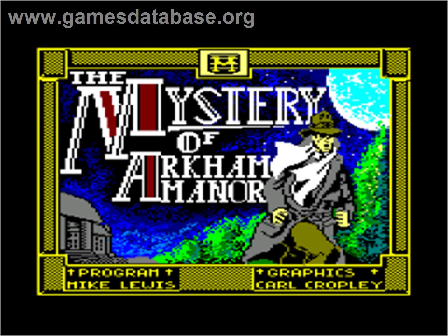 Mystery Of Arkham Manor, The - Amstrad CPC - Artwork - Title Screen