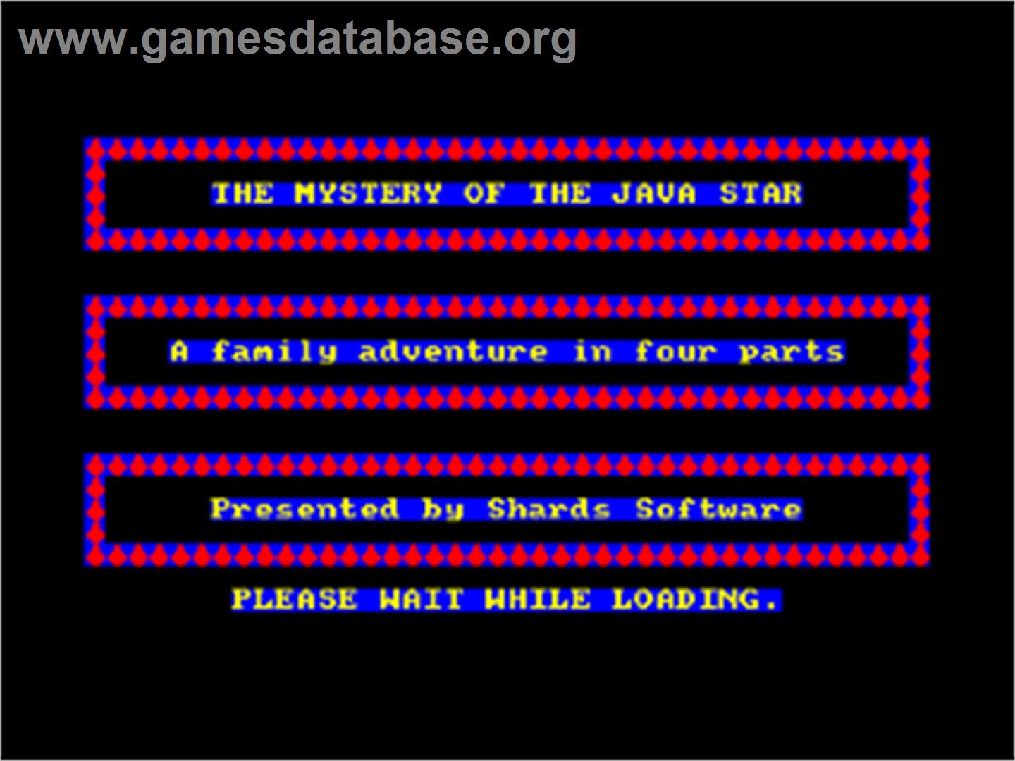 Mystery Of The Java Star, The - Amstrad CPC - Artwork - Title Screen