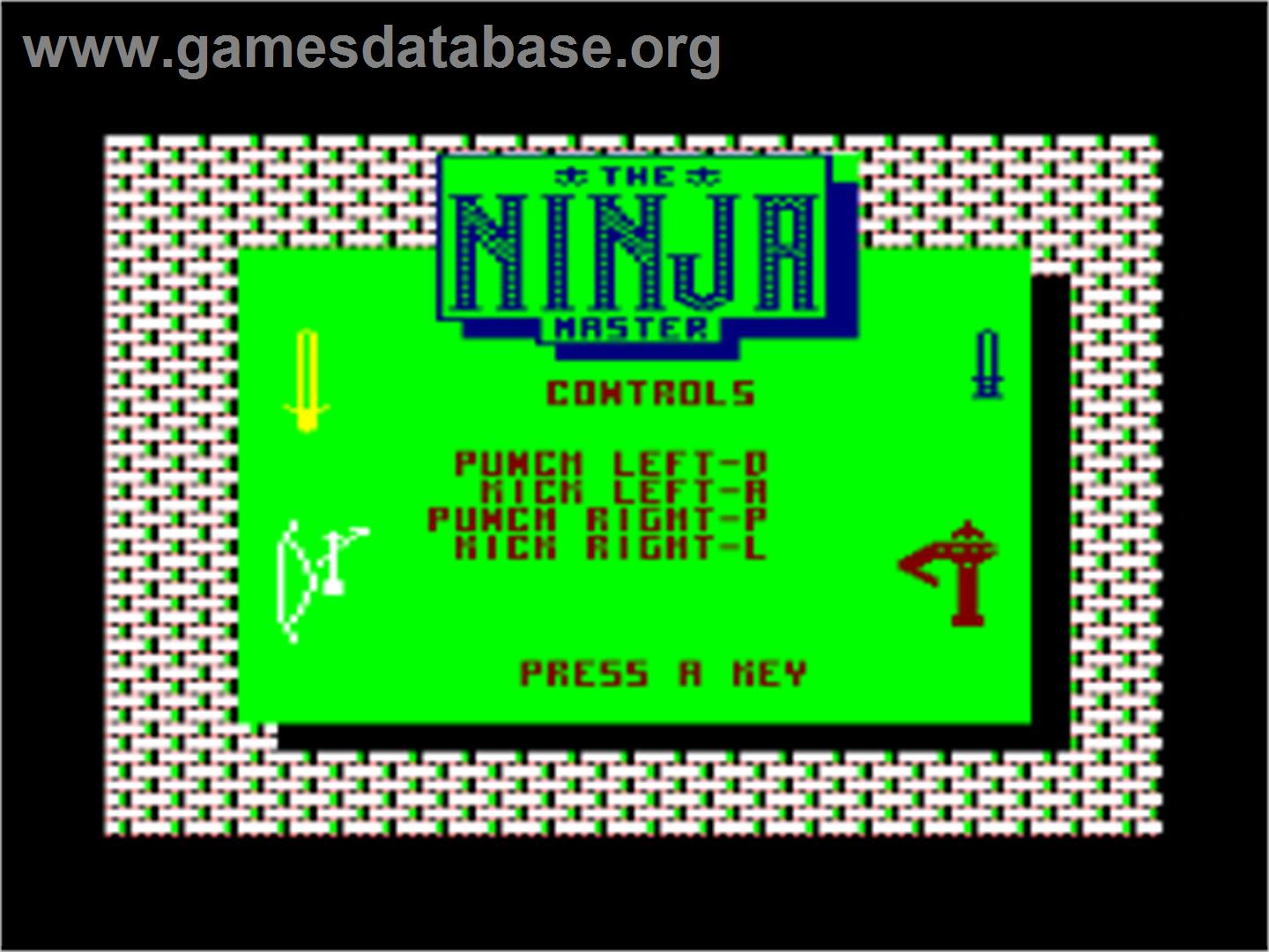 Ninja Master - Amstrad CPC - Artwork - Title Screen