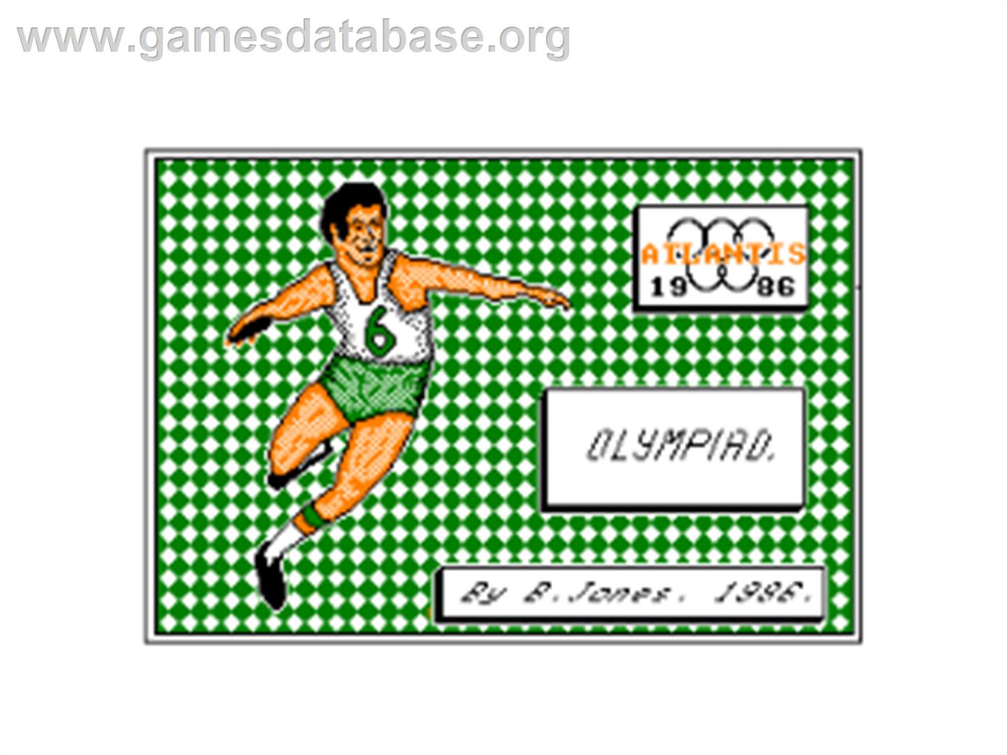 Olympiad '86 - Amstrad CPC - Artwork - Title Screen