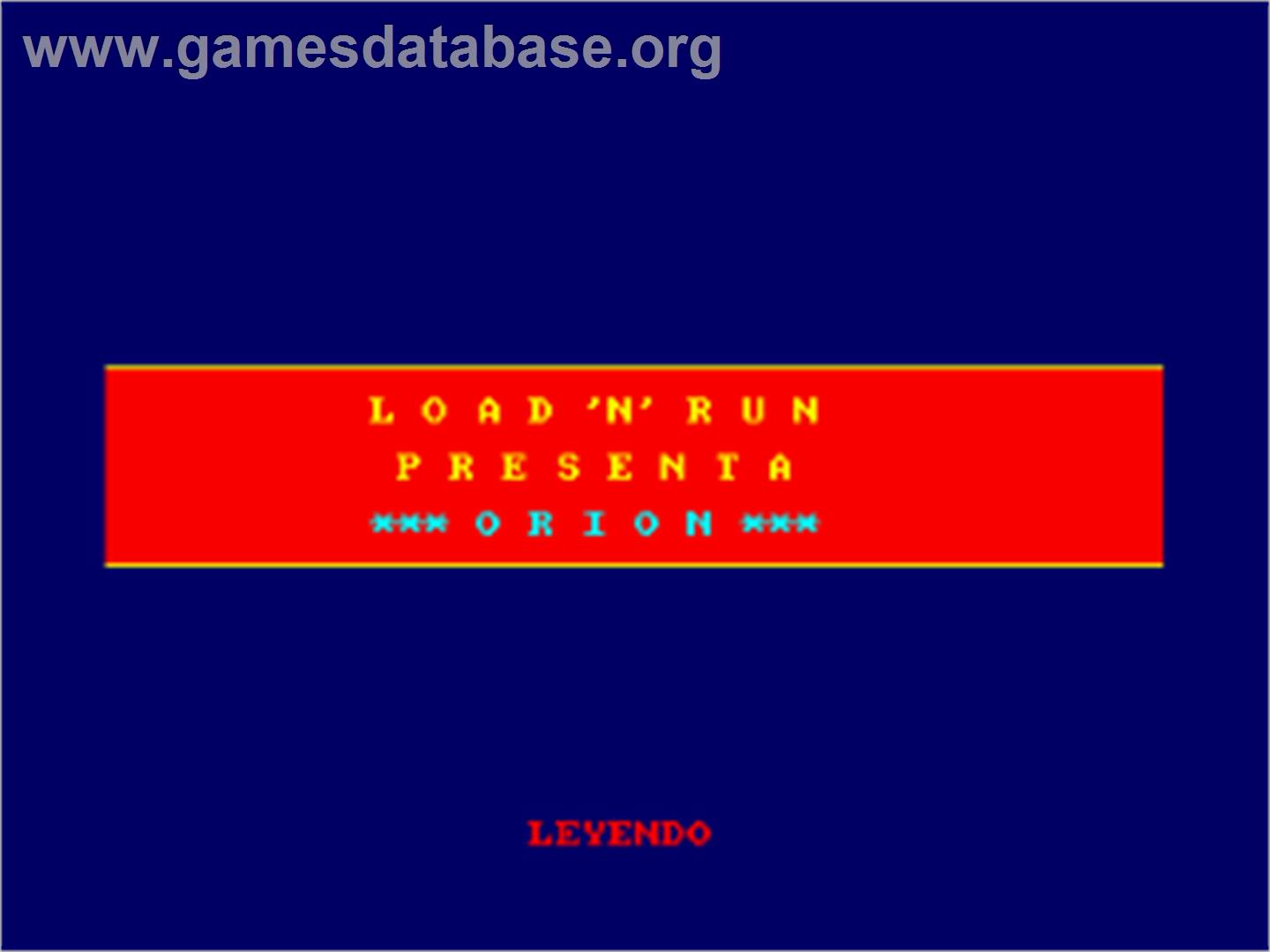 Orion - Amstrad CPC - Artwork - Title Screen