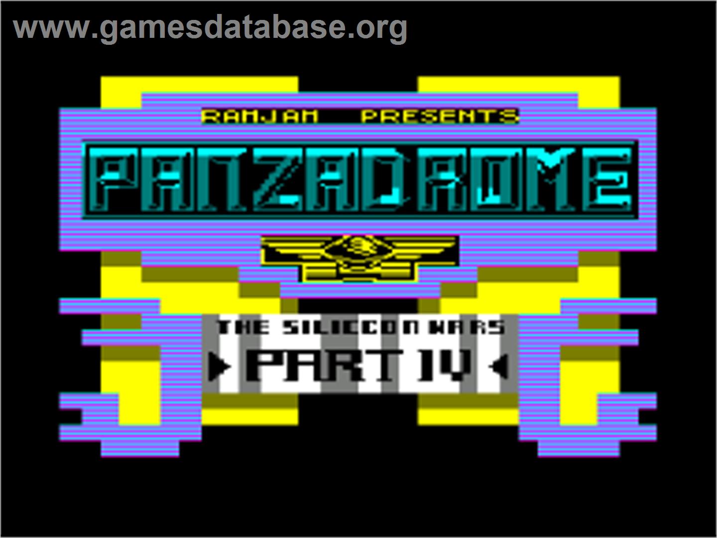 Panzadrome - Amstrad CPC - Artwork - Title Screen
