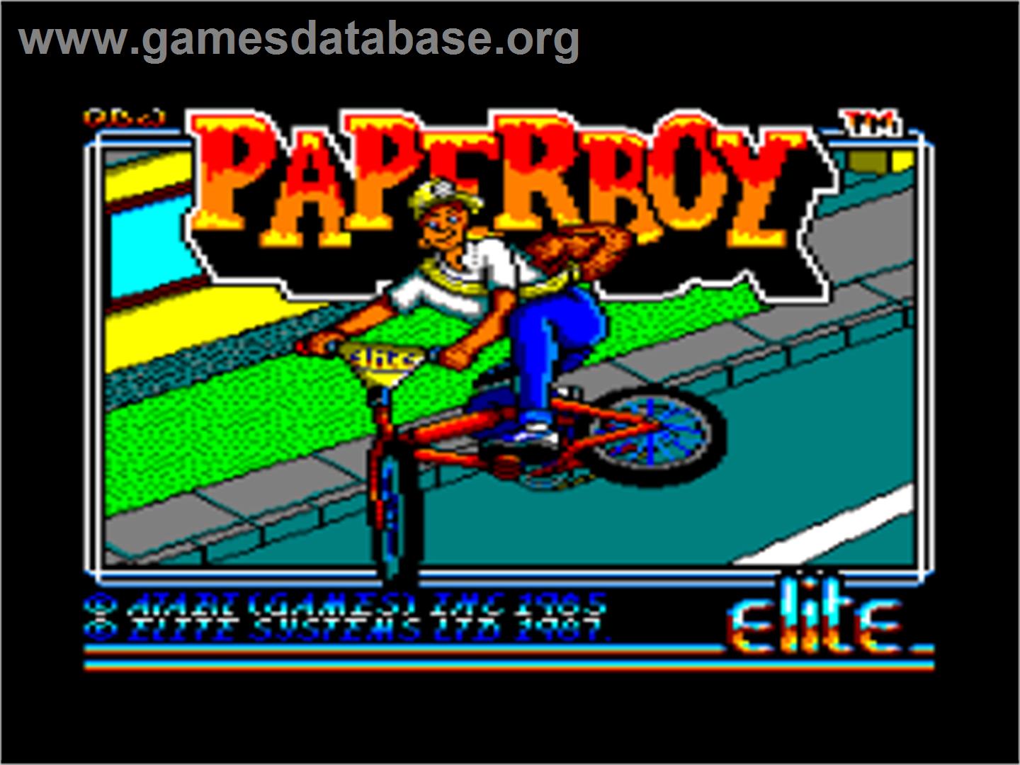 Paperboy - Amstrad CPC - Artwork - Title Screen