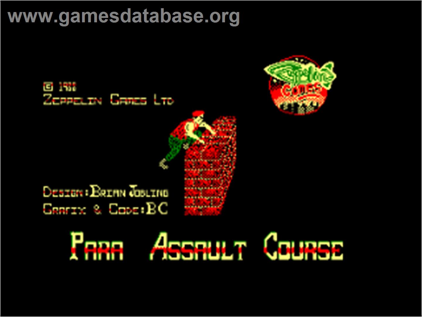 Para Assault Course - Amstrad CPC - Artwork - Title Screen