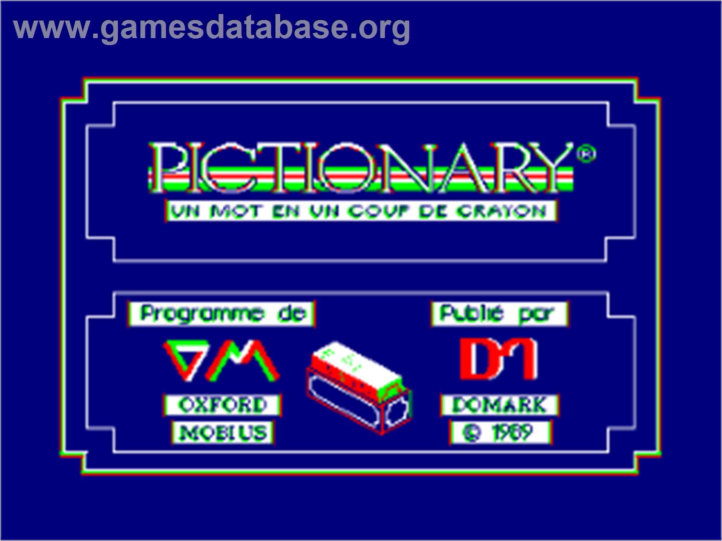 Pictionary - Amstrad CPC - Artwork - Title Screen