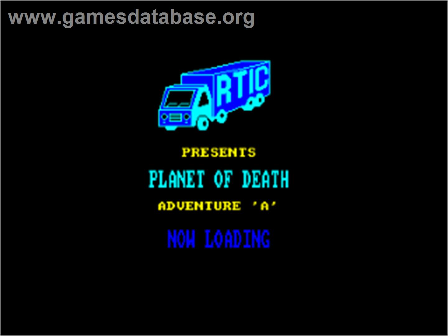 Planet Of Death - Amstrad CPC - Artwork - Title Screen