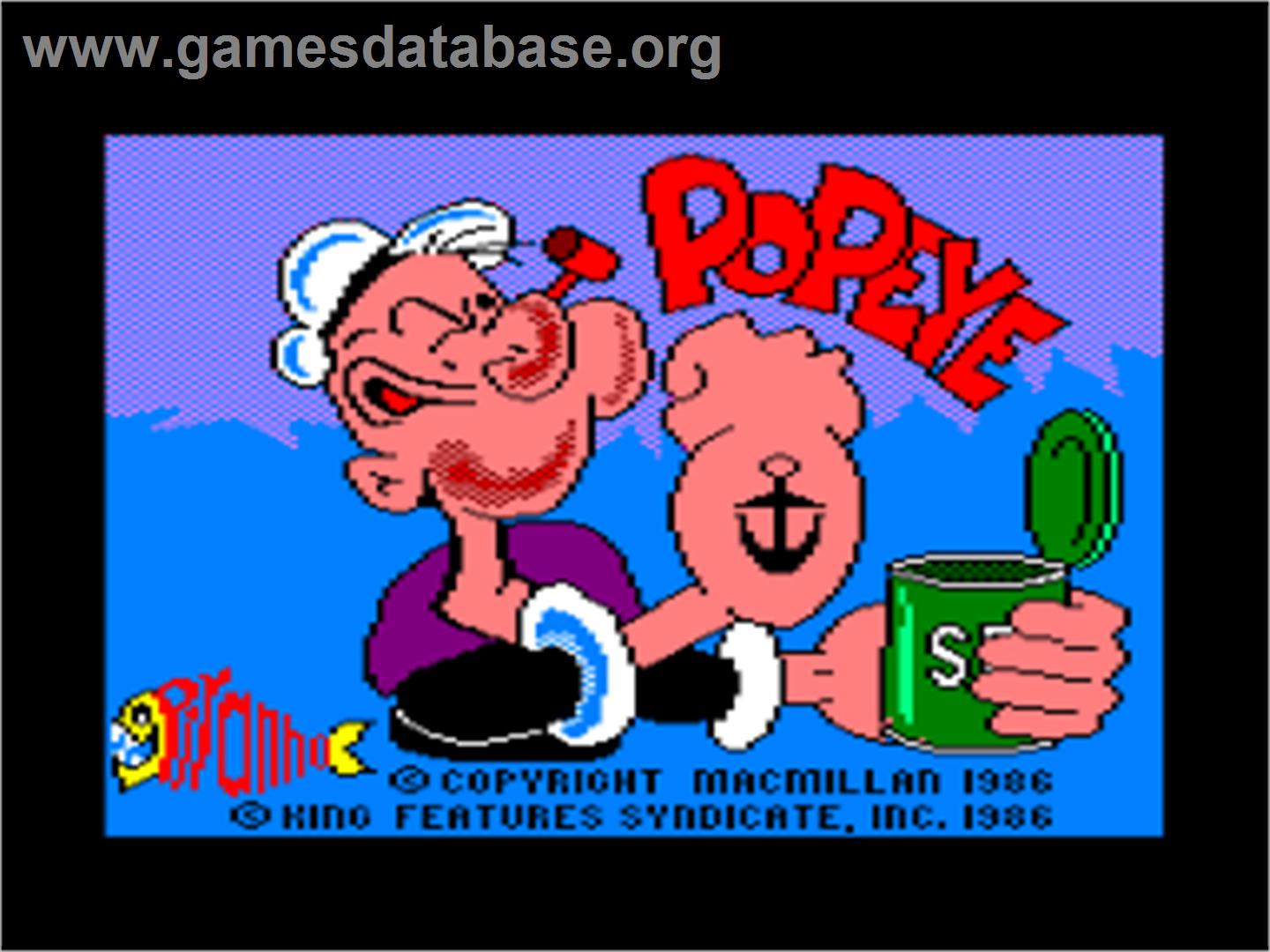 Popeye - Amstrad CPC - Artwork - Title Screen