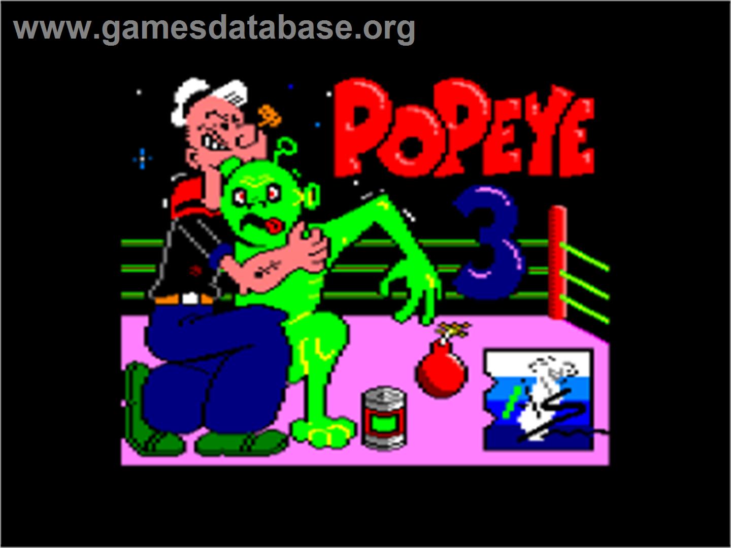 Popeye 3 - Wrestle Crazy - Amstrad CPC - Artwork - Title Screen