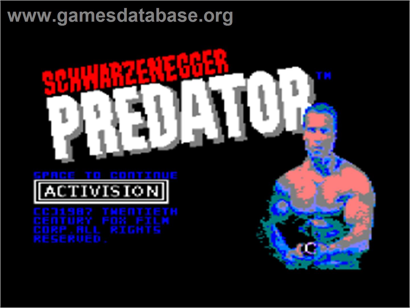 Predator - Amstrad CPC - Artwork - Title Screen
