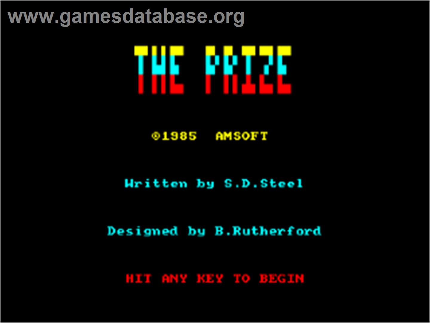 Prize, The - Amstrad CPC - Artwork - Title Screen