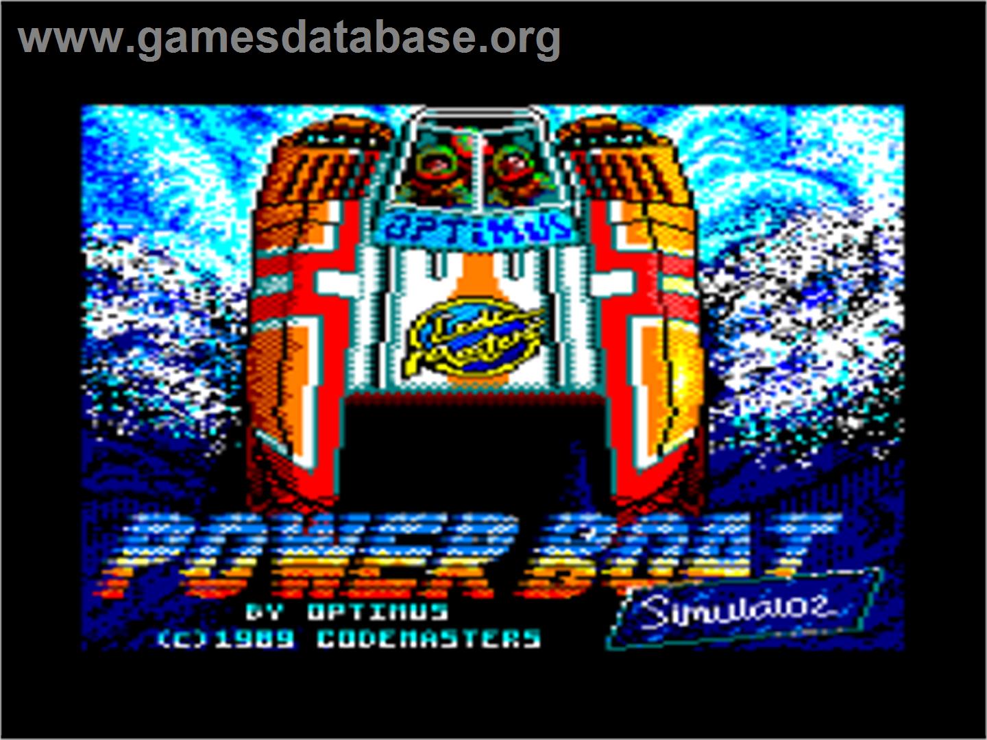 Pro Power Boat Simulator - Amstrad CPC - Artwork - Title Screen