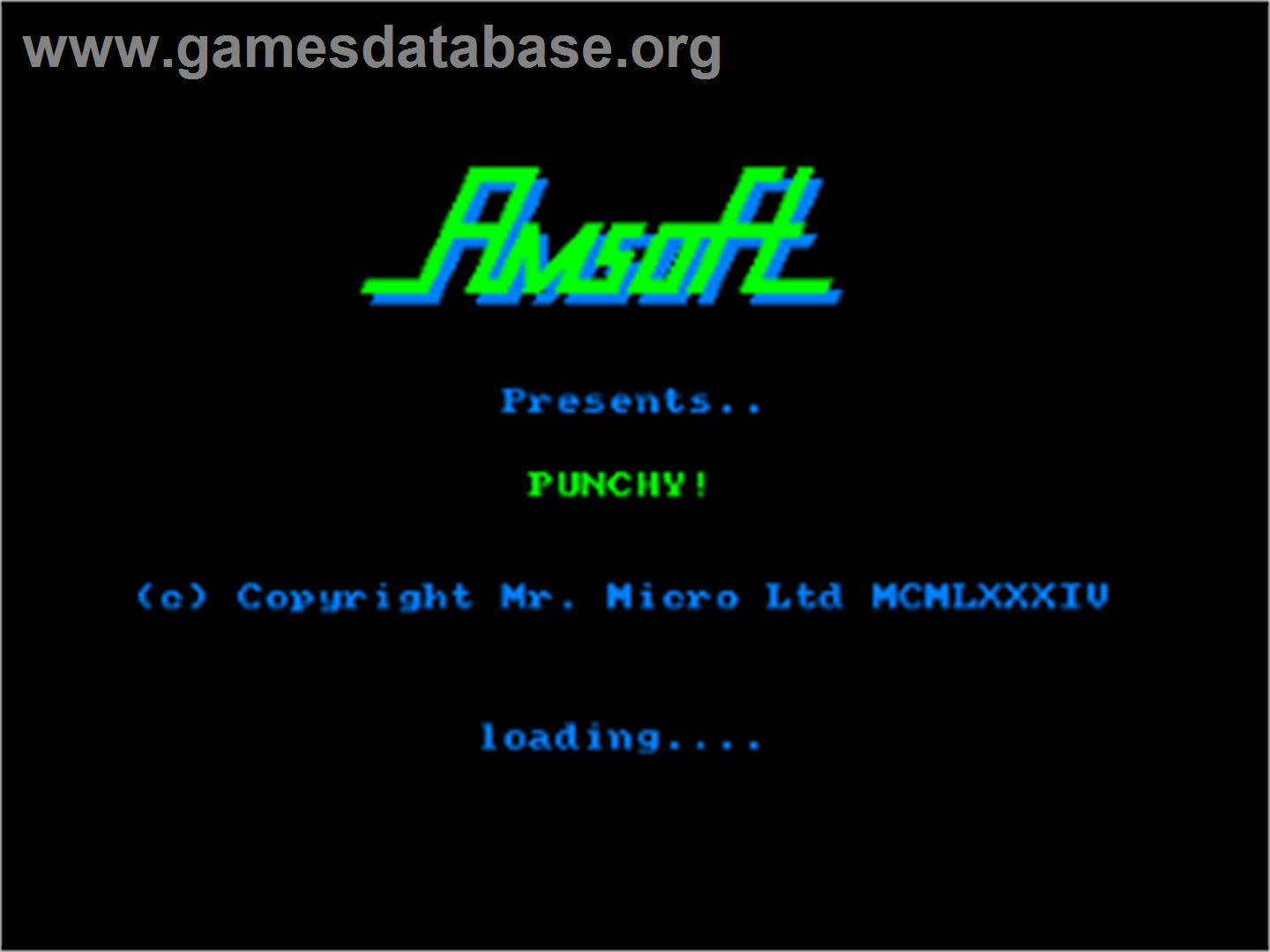 Punchy - Amstrad CPC - Artwork - Title Screen