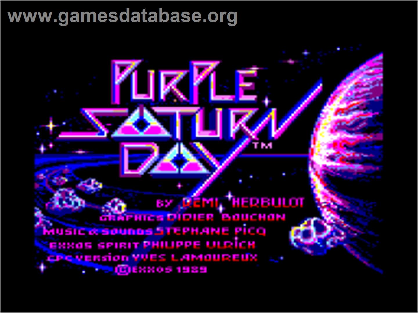 Purple Saturn Day - Amstrad CPC - Artwork - Title Screen