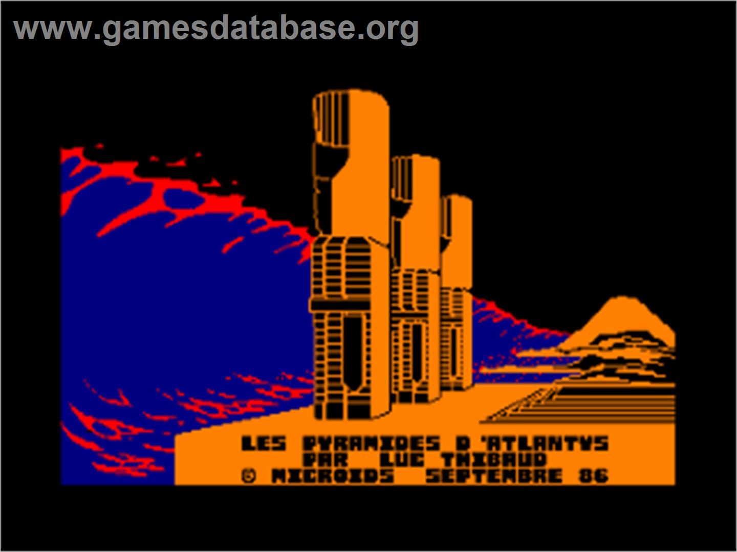 Pyramides d'Atlantys, Les - Amstrad CPC - Artwork - Title Screen